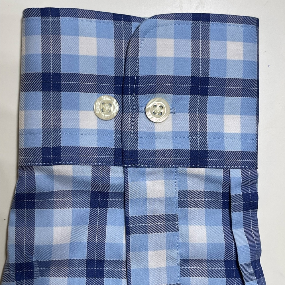 Peter Millar Men Crown Lite Performance Tech Shirt Stretch Check Size M - Picture 6 of 11
